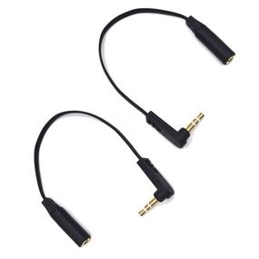 img 4 attached to 🔊 Kework 2 Pack 15cm 90 Degree Angle 3.5mm Audio Extension Cable - Enhance Headphone, Car & Home Stereo Sound (AM to FM)