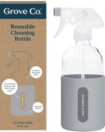 🌿 grove collaborative 16 oz. glass spray bottle with protective silicone sleeve - dishwasher safe, bpa free - single bottle logo