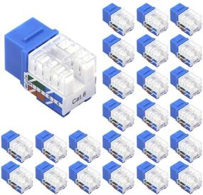 img 4 attached to 🔵 Blue UL Listed VCE 25-Pack RJ45 Cat6 Keystone Jack 90° Insert, Punch Down Adapter - Enhanced SEO