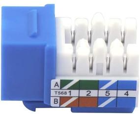 img 3 attached to 🔵 Blue UL Listed VCE 25-Pack RJ45 Cat6 Keystone Jack 90° Insert, Punch Down Adapter - Enhanced SEO