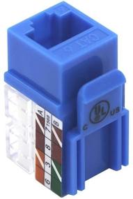 img 2 attached to 🔵 Blue UL Listed VCE 25-Pack RJ45 Cat6 Keystone Jack 90° Insert, Punch Down Adapter - Enhanced SEO