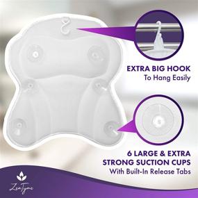 img 1 attached to 🛁 Keep Comfort Afloat: Deluxe Bath Pillow for Ultimate Neck and Back Support, 3D Air Mesh Breathable Design, Strong Suction Cups | Ideal Bath Accessories for Men and Women