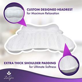 img 2 attached to 🛁 Keep Comfort Afloat: Deluxe Bath Pillow for Ultimate Neck and Back Support, 3D Air Mesh Breathable Design, Strong Suction Cups | Ideal Bath Accessories for Men and Women