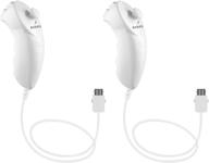 🎮 2packs nunchuck controller remote replacement - white for nintendo wii wii u console" logo