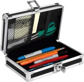 img 1 attached to 🔒 Vaultz Locking Supplies & Pencil Box with Key Lock, 5x 2.5x 8.5, 3D Lenticular Tiger Print (VZ03783)