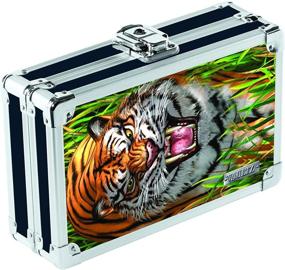 img 2 attached to 🔒 Vaultz Locking Supplies & Pencil Box with Key Lock, 5x 2.5x 8.5, 3D Lenticular Tiger Print (VZ03783)