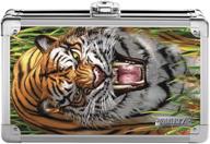 🔒 vaultz locking supplies & pencil box with key lock, 5x 2.5x 8.5, 3d lenticular tiger print (vz03783) логотип