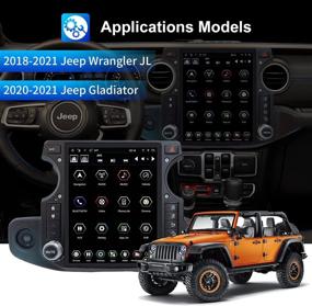 img 3 attached to 12.1-дюймовая сенсорная автомагнитола для Jeep Wrangler Gladiator Radio 2018-2021 - мультимедийный плеер Gen IV, GPS-навигация Android-планшет, автоматическая замена экрана TS-JPJL12-1RR-4A