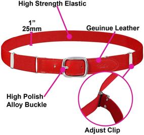 img 3 attached to Falari Leather Elastic Adjustable Boys' Belt for Various Occasions - Premium Accessories