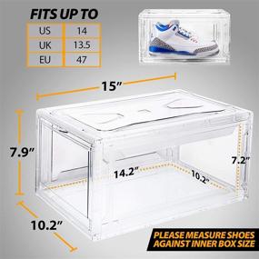 img 2 attached to 👟 Organize Your Sneaker Collection with Mint Supply Shoe Storage Boxes - 3 Pack Drop Front Shoe Box - Stackable Shoe Organizers - Clear Acrylic Display Case for Closet, Shelf & Entryway