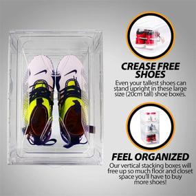 img 1 attached to 👟 Organize Your Sneaker Collection with Mint Supply Shoe Storage Boxes - 3 Pack Drop Front Shoe Box - Stackable Shoe Organizers - Clear Acrylic Display Case for Closet, Shelf & Entryway