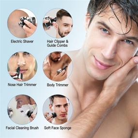 img 1 attached to Men's Electric Head Shaver - 6 in 1 Wet & Dry Rotary Razor & Grooming Kit | Upgrade, Cordless Rechargeable Hair Beard Clippers Nose Beard Trimmer | Waterproof, LED Display