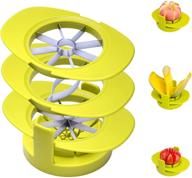 🍏 anawin 4 in 1 multifunctional apple slicer with common base - mango corer, tomato & pear cutter - stainless steel easy grip fruit slicer (green) logo