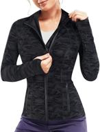 🏋️ traininggirl women's sports jacket: full zip, slim fit, long sleeve with thumb holes - perfect for workout, running, yoga logo