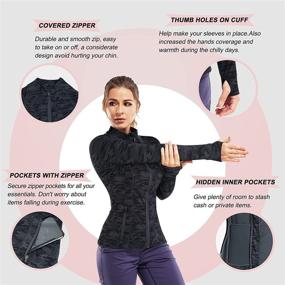 img 1 attached to 🏋️ TrainingGirl Women's Sports Jacket: Full Zip, Slim Fit, Long Sleeve with Thumb Holes - Perfect for Workout, Running, Yoga