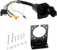 upgraded new sun 4 to 7 way blade trailer adapter electrical connector with sturdy mounting bracket for enhanced functionality logo