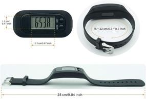 img 2 attached to Black Pedometer Step Counter Watch: Track Your Steps, Distance & Calories with Time Display