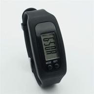 black pedometer step counter watch: track your steps, distance & calories with time display logo
