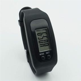 img 4 attached to Black Pedometer Step Counter Watch: Track Your Steps, Distance & Calories with Time Display
