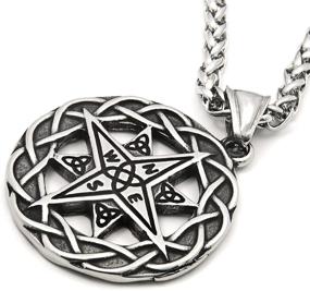 img 3 attached to 🔮 Celtic Knot Triquetra Irish Compass Necklace - Gungneer Stainless Steel Trinity Symbol Pendant with Keel Chain - Symbolizing Strength and Unity