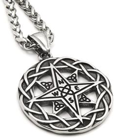 img 2 attached to 🔮 Celtic Knot Triquetra Irish Compass Necklace - Gungneer Stainless Steel Trinity Symbol Pendant with Keel Chain - Symbolizing Strength and Unity