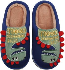 img 3 attached to 🦖 Boys' Outdoor Dinosaur Cartoon Memory Slippers – Shoes for Optimal Comfort