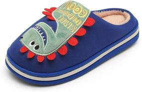 img 4 attached to 🦖 Boys' Outdoor Dinosaur Cartoon Memory Slippers – Shoes for Optimal Comfort