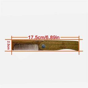 img 2 attached to 🔥 Xuanli Sandalwood Finely Toothed Folding Brush Comb for Styling Men's Hair, Beard, and Mustache – Portable Pocket Size for Convenient Carrying (M046)