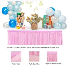 img 3 attached to 🎀 6ft Pink Tulle Table Skirt Tutu Skirt Tablecloth: Perfect Party & Wedding Decoration for Princess-Themed Events!