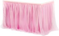 🎀 6ft pink tulle table skirt tutu skirt tablecloth: perfect party & wedding decoration for princess-themed events! logo