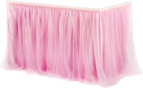 img 4 attached to 🎀 6ft Pink Tulle Table Skirt Tutu Skirt Tablecloth: Perfect Party & Wedding Decoration for Princess-Themed Events!