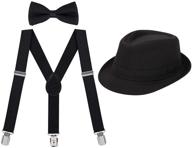 🎩 stylish and adjustable: hde pre tied fedora suspenders for men's fashion logo