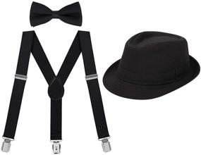 img 4 attached to 🎩 Stylish and Adjustable: HDE Pre Tied Fedora Suspenders for Men's Fashion