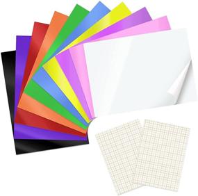 img 4 attached to Permanent Adhesive Vinyl Sheets – SHARE&amp;CARE (12 Packs, 12&#34;x10&#34;) – 10 Vinyl Sheets &amp; 2 Transfer Tape Sheets for Party Decoration, Sticker, Car Decal, Craft Cutter Machines, Printers – Multicolour