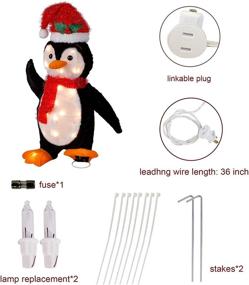 img 2 attached to Lulu Home Christmas Yard Decoration: 22 Inch Pre-lit Penguin with Flannel Scarf and Red Hat, 35 Warm White LEDs - Perfect for Xmas Holiday Indoor/Outdoor Yard Decor