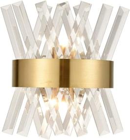 img 4 attached to AXILAND Mid-Century Modern Brass Wall Sconce with Glass Rods in a Stunning Finish