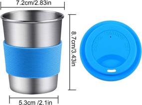 img 3 attached to 🥤 Ruisita 9 Pack Stainless Steel Cups - 8 Ounce Unbreakable Drinking Pint Cups with Silicone Lids and Sleeves for Children and Adults (Set of 9, 8 Ounce)