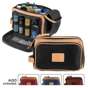 img 4 attached to 🧳 Premium Cruelty-Free Leather Dopp Kit: Pierre LaCroix Hand-Stitched with YKK Zippers - Leak Proof & Waterproof Travel Toiletry Bag (Centurion Black, 11"x7"x7")