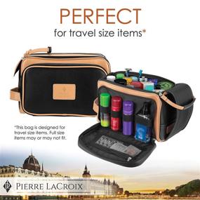 img 1 attached to 🧳 Premium Cruelty-Free Leather Dopp Kit: Pierre LaCroix Hand-Stitched with YKK Zippers - Leak Proof & Waterproof Travel Toiletry Bag (Centurion Black, 11"x7"x7")