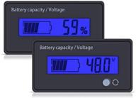 🔋 enhanced multifunctional battery capacity monitor: 48v lcd fuel gauge for motorcycle, golf cart, car - blue logo