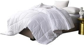 img 4 attached to 🌿 Sustainable 500 Thread Count Cottonpure Cover: All-Natural Comforter for Full/Queen Bed - Hypoallergenic & Breathable