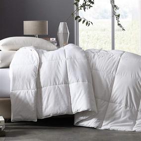 img 2 attached to 🌿 Sustainable 500 Thread Count Cottonpure Cover: All-Natural Comforter for Full/Queen Bed - Hypoallergenic & Breathable