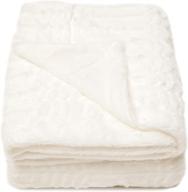 🛌 cozy up in luxury: longrich embossed faux-fur reversible sherpa blanket, king size, ivory logo