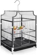 blue mars 18 inch bird cage: portable wrought iron travel carrier with 🐦 bath tray, feeder, perches, and sliding window for small parrots, conure, lovebird, and cockatiel logo