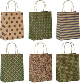 img 4 attached to 🎁 Blue Kraft Paper Gift Bags - Set of 12 - 8 x 4 x 10 inches by Loveinside