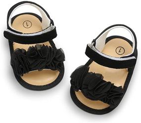 img 2 attached to 🌸 Adorable Timatego Infant Baby Girls Summer Sandals: Soft Sole, Flower Design for Newborns & Toddlers, Ideal for First Walker & Crib Dress Shoes