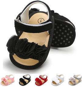 img 4 attached to 🌸 Adorable Timatego Infant Baby Girls Summer Sandals: Soft Sole, Flower Design for Newborns & Toddlers, Ideal for First Walker & Crib Dress Shoes