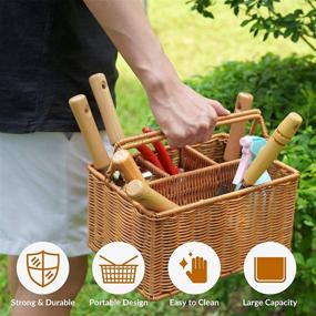 img 1 attached to 🌱 SOLIGT 8 Piece Garden Tool Set with Basket - Stainless Steel, Extra Heavy Duty Gardening Hand Tools Kit with Wood Handle - Ideal for Men and Women