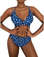 👙 zaful women's ribbed tie front cami tankini swimsuit with high waist logo