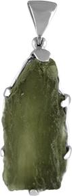 img 2 attached to 💎 Sterling Silver Moldavite Pendant - Natural Elongated Shape, 15-19 Carat - Authentic Craftsmanship